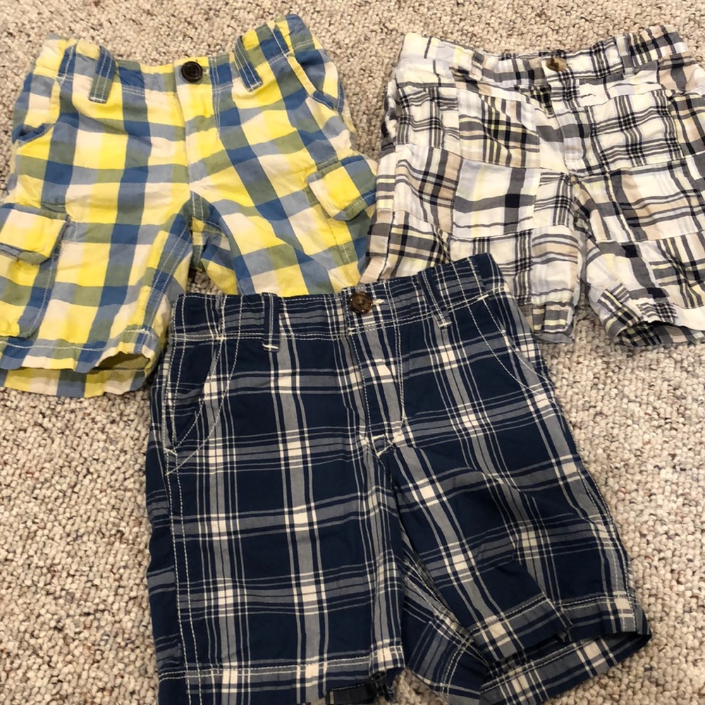 Set of 3- boys plaid shorts